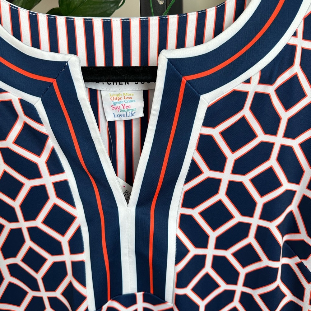 Gretchen Scott Nautical Comfortable Elegant Cruise Regatta Style Dress NWT sizeM - Picture 2 of 16